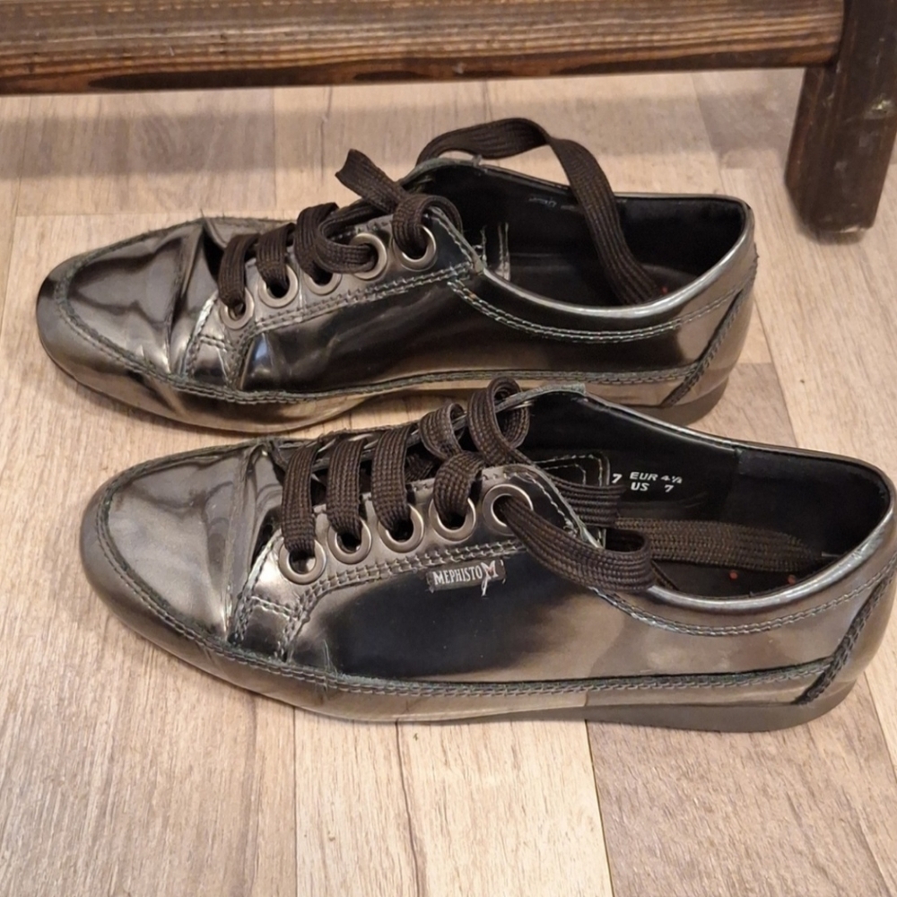 Mephisto women's leather trainers shoes size 7 black